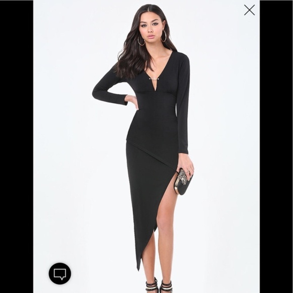 Bebe black asymmetrical dress